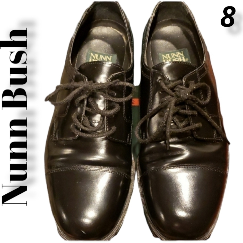 NUNN Bush Black Flex Tie Up Dress Shoes size 8 Like New EUC